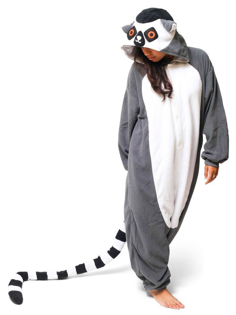 Unisex Ring-Tailed Lemur Onesies Pajamas Animal Costumes For Adult